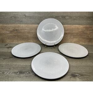Unison Stoneware Grace Grey Dinner Plates 11 1/4” Set of 4